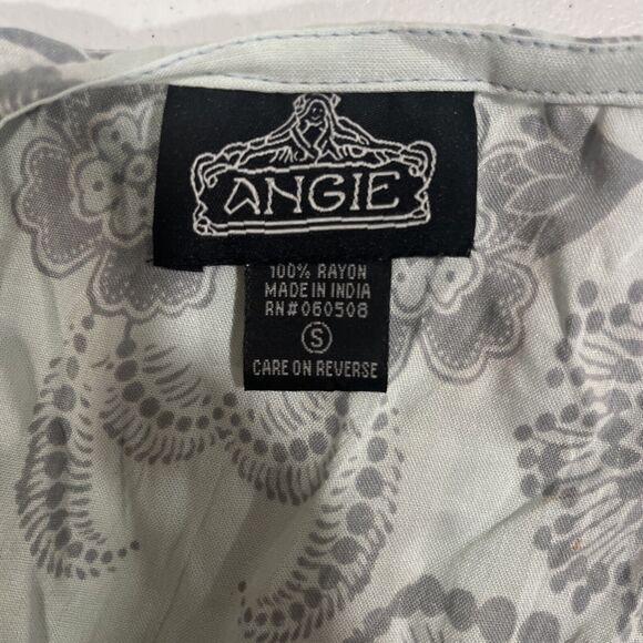 Angie Women's White Pink Floral Kimono Open Cardigan S Flowy Boho Cottage Blooms - Picture 5 of 10